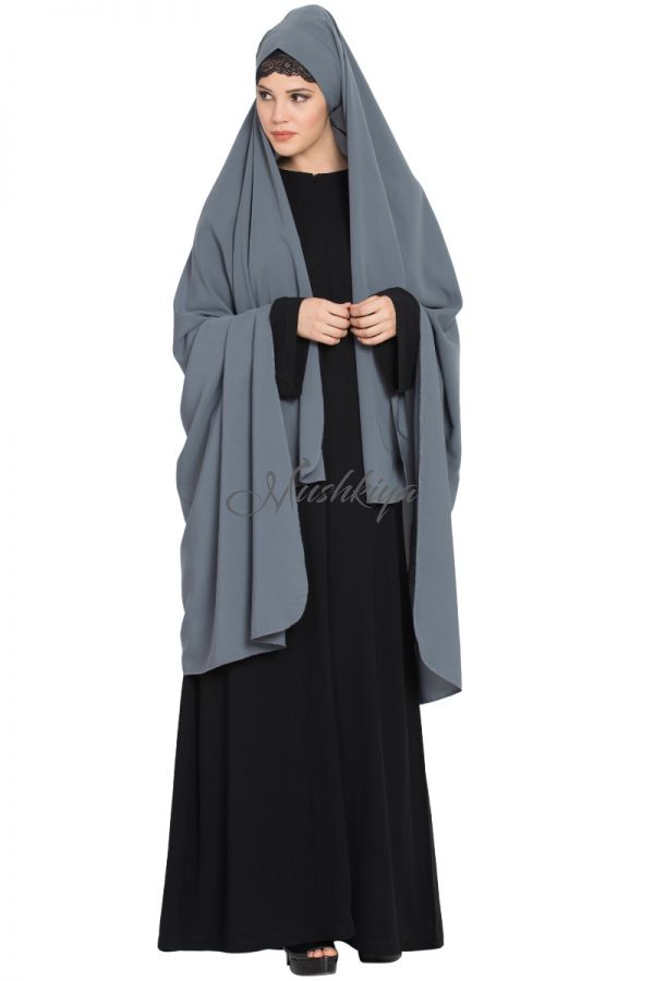 Irani Chadar with Detachable Nose Piece-Only Hijab In Nida Matt Fabric