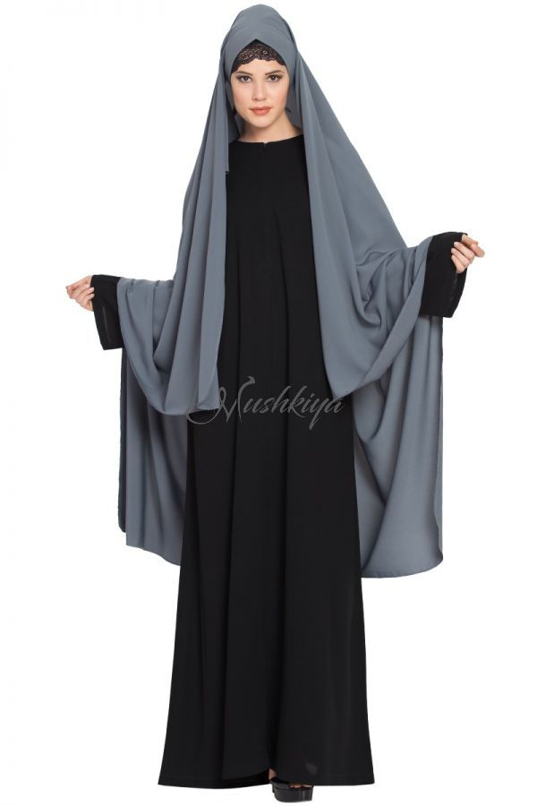 Irani Chadar with Detachable Nose Piece-Only Hijab In Nida Matt Fabric