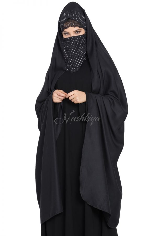 Irani Chadar with Detachable Nose Piece-Only Hijab In Rayon Fabric