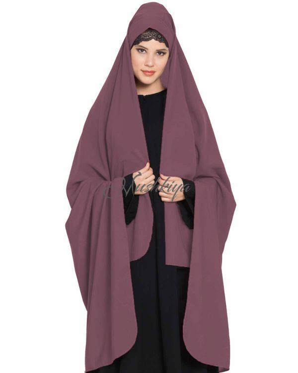 Irani Chadar -Rida Hijab with Detachable Nose Piece-Made in Nida Matt-Puce Pink