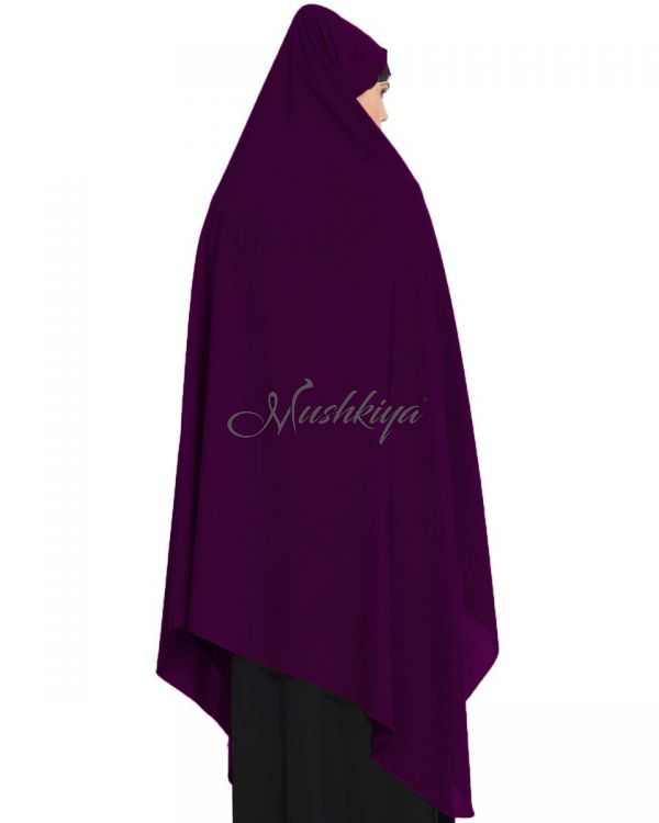 Irani Chadar -Rida Hijab with Detachable Nose Piece-Made in Nida Matt-Purple