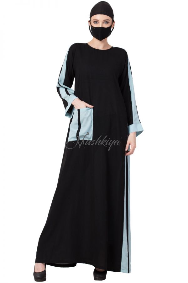 Mushkiya-Dual Color Dress With Giant Pocket