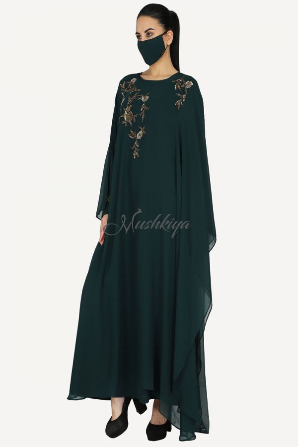Occasion Wear Modest Garment With Handwork Embellishments. Comes With A Matching Hijab.