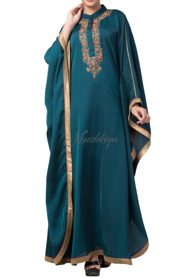 Fashionable Abaya Dress with Designer Net Layer
