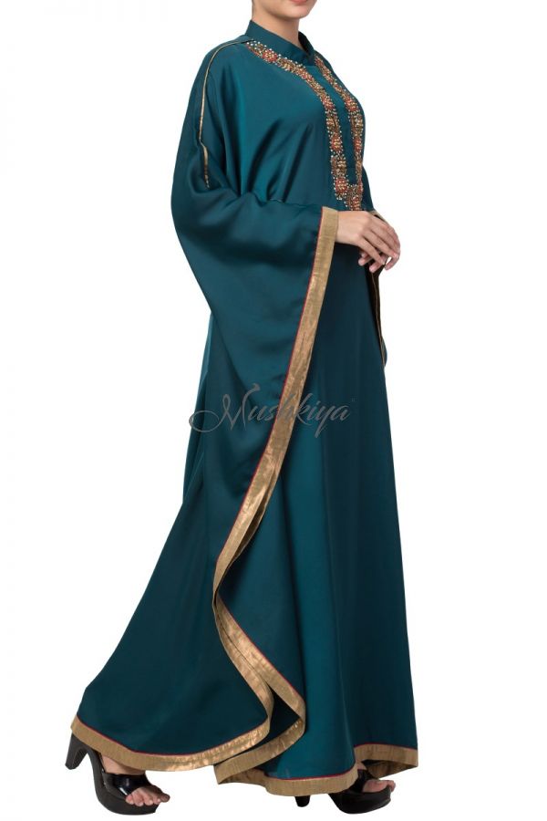 Fashionable Abaya Dress with Designer Net Layer