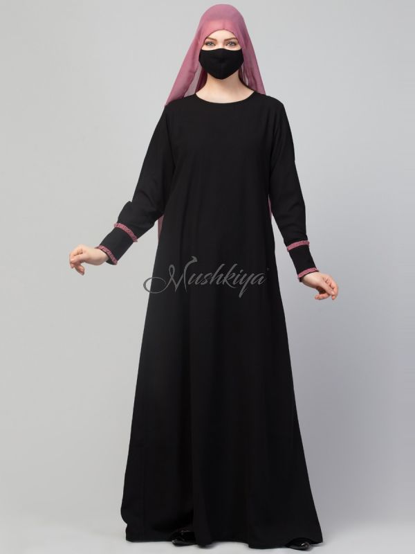 Two Pieces Set- Designer Abaya With Hijab