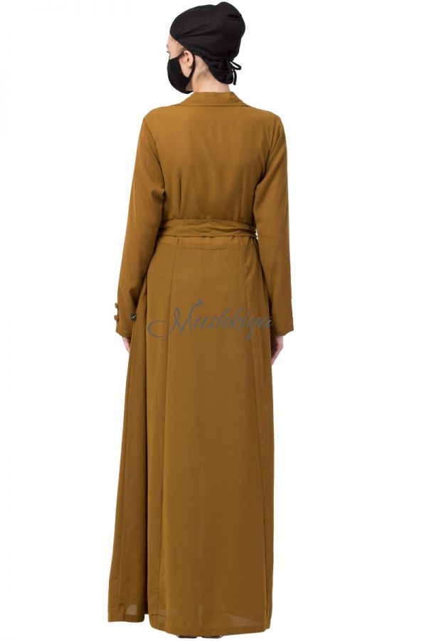 Mushkiya-Coat Style Dress With A Belt