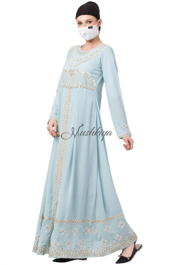 Mushkiya-Occasion Dress With Zari Work Embroidery-Not An Abaya