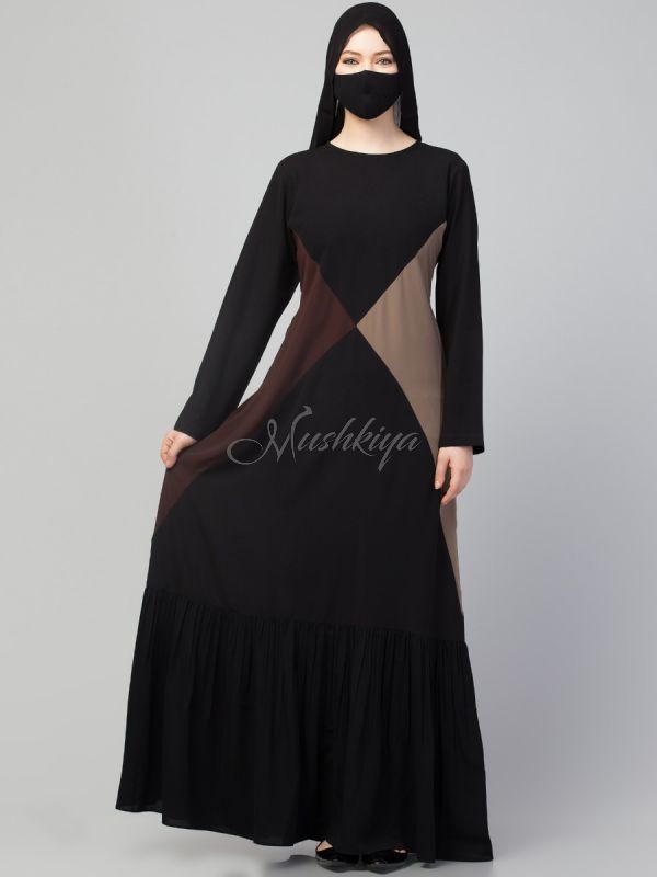 Designer- Color Block Gown With Frills