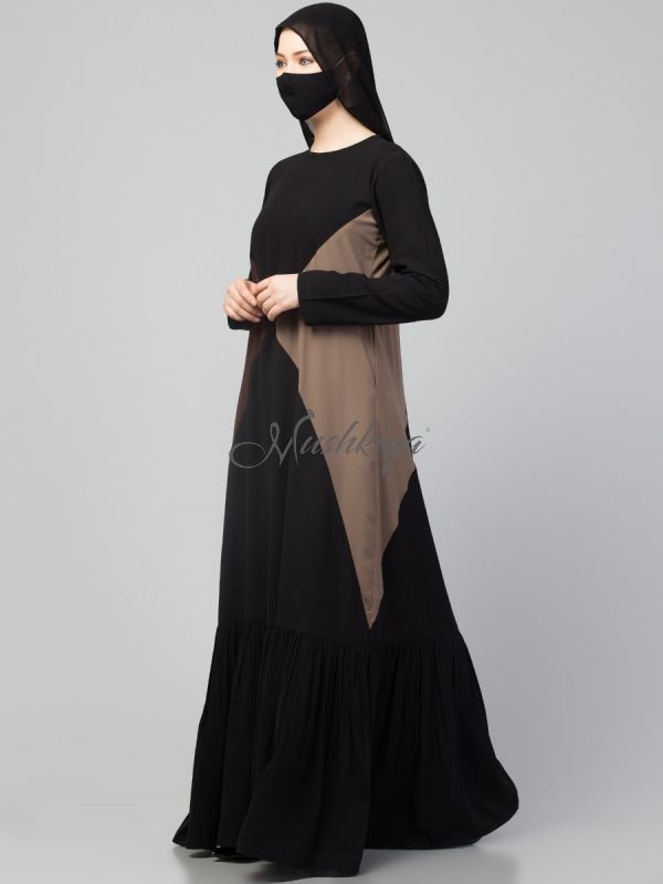 Designer- Color Block Gown With Frills