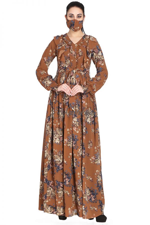 Mushkiya-Modest and Pretty Dress Made In Printed Georgette 