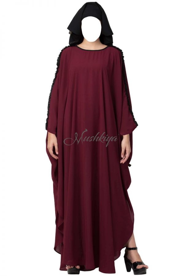Modern Kaftan with Open Side Slits and Ruffles on Sleeves